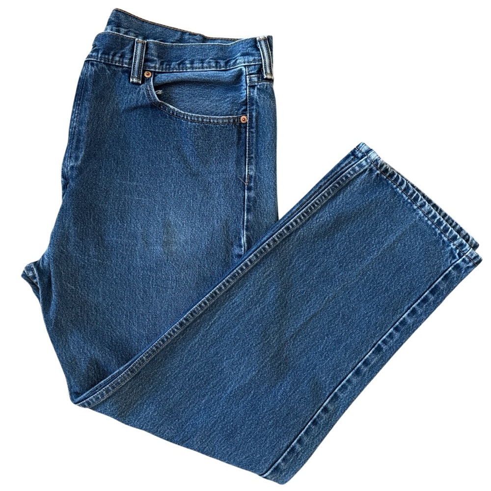 Levi’s 505 Regular Fit Straight Leg Jeans Rinse/Dark Indigo Size 42x32